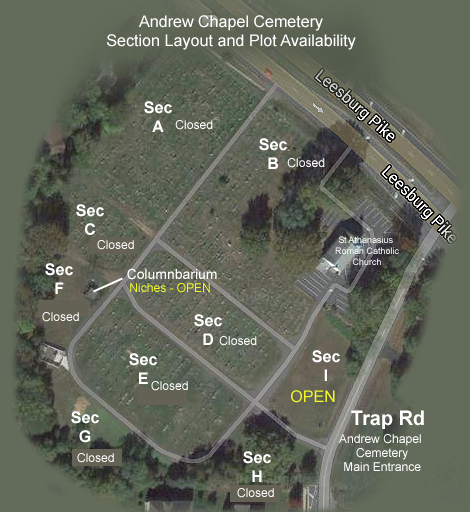 Andrew Chapel Cemetary Lot Layout